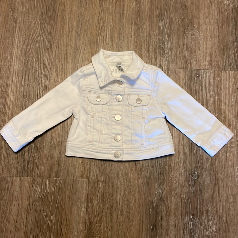 BabyGap white jean jacket 12-18 months